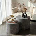 thumbnail image 2 of Tcbosik 2pcs/Set Nesting Coffee Tables, Round Side Table, Modern End Table, Circle Center Table for Living Room, No Assembly Required, Stone Gray, 2 of 7
