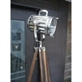 thumbnail image 3 of DESIGNER Chrome Nautical SPOT LIGHT Tripod Floor LAMP Huge vintage industrial, 3 of 3