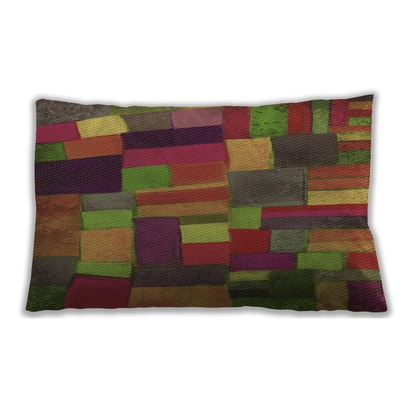 Ahgly Company Patterned Indoor Rectangular Dark Golden Rod Brown Lumbar Throw Pillow, 13 inch by 19 inch
