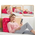 thumbnail image 4 of Cheer Collection Wedge Reading Pillow with Adjustable Bolster Memory Foam Back Support Hot Pink, 4 of 5