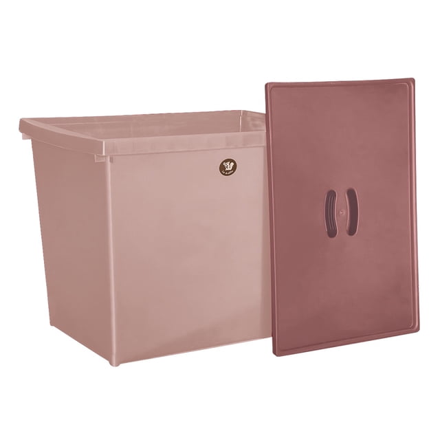 Caja California La Ardilla con tapa rosa satín / rosa burgundy