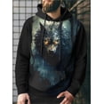 thumbnail image 3 of Sudadera con capucha para hombre nueva 2024 con estampado 3D de lobo siberiano, color negro, divertida, estilo hip hop, tendencia urbana, talla europea grande, envío gratis, 3 of 5