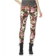Aeropostale Womens High Waisted Floral Jeggings, Red, 000 Regular