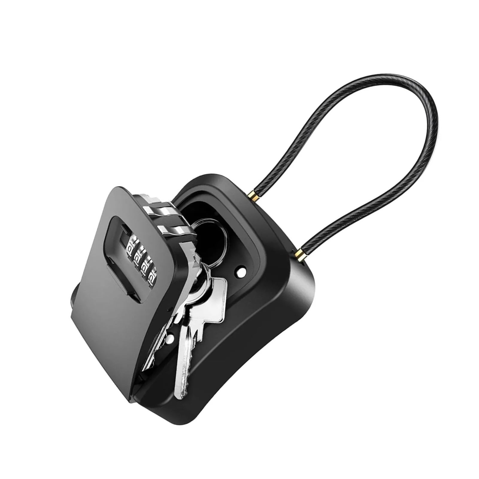 Key Lock Box for Outside 4 Digit Code Security Safe Box for House Keys Spare Keys Storage ,Compact Design