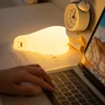 thumbnail image 5 of Luz nocturna de pato tumbado para dormitorio, recargable, regalos para dormir para niños, lámpara de noche para lactancia, luz creativa de silicona, 1-4 Uds., 5 of 5