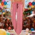 thumbnail image 2 of Bibifish Womens Pants Trendy Popcorn Red White Stripe Casual Trousers Loose Fit Wide Leg Casual Trendy Daily Elastic Waist Trousers, 2 of 5