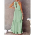 thumbnail image 3 of Anbech Women 2024 Ruffled Pleated Dress Flowy Long Sundress Sleeveless Boho Beach Party Dresses, 3 of 6