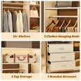 thumbnail image 2 of Homieasy 63.2" L X 39.2" W X 80" H Corner Closet System,Freestanding Closet Organizer System With 2 Drawers & 12 Shelves,Sturdy Walk in Closet Kit,for Bedroom, Entryway, Mudroom, Modern,White, 2 of 7