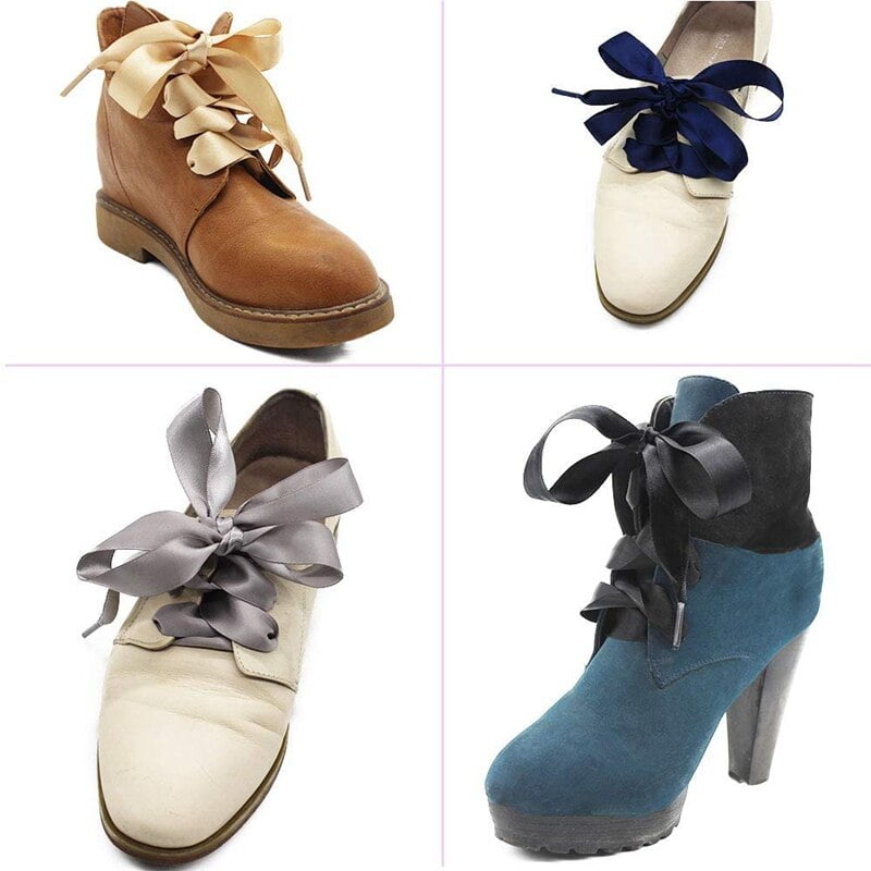 1 paire de lacets en Satin de soie ruban lacets plats femmes baskets lacet bottes lacets pour chaussures longueur 80 CM 100 CM 120 CM Walmart