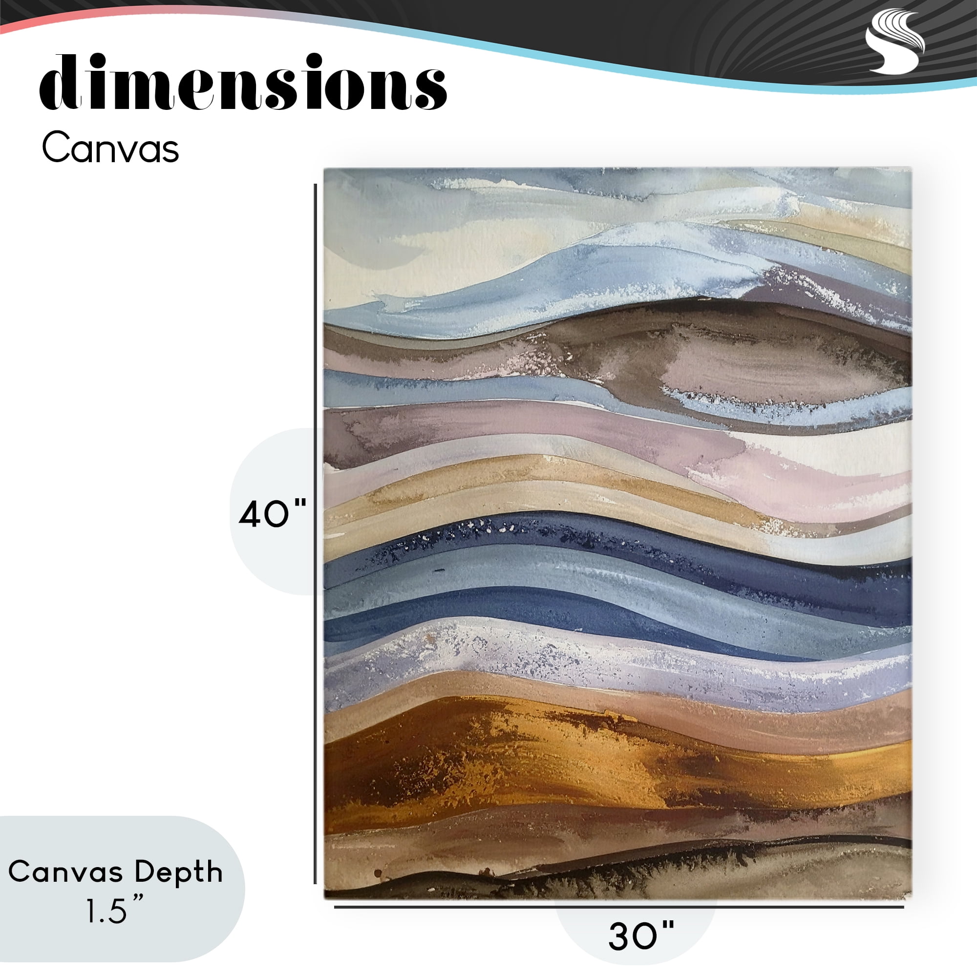 Stupell Industries Ocean Flow Layers Canvas Wall Art, design by Alonza Saunders