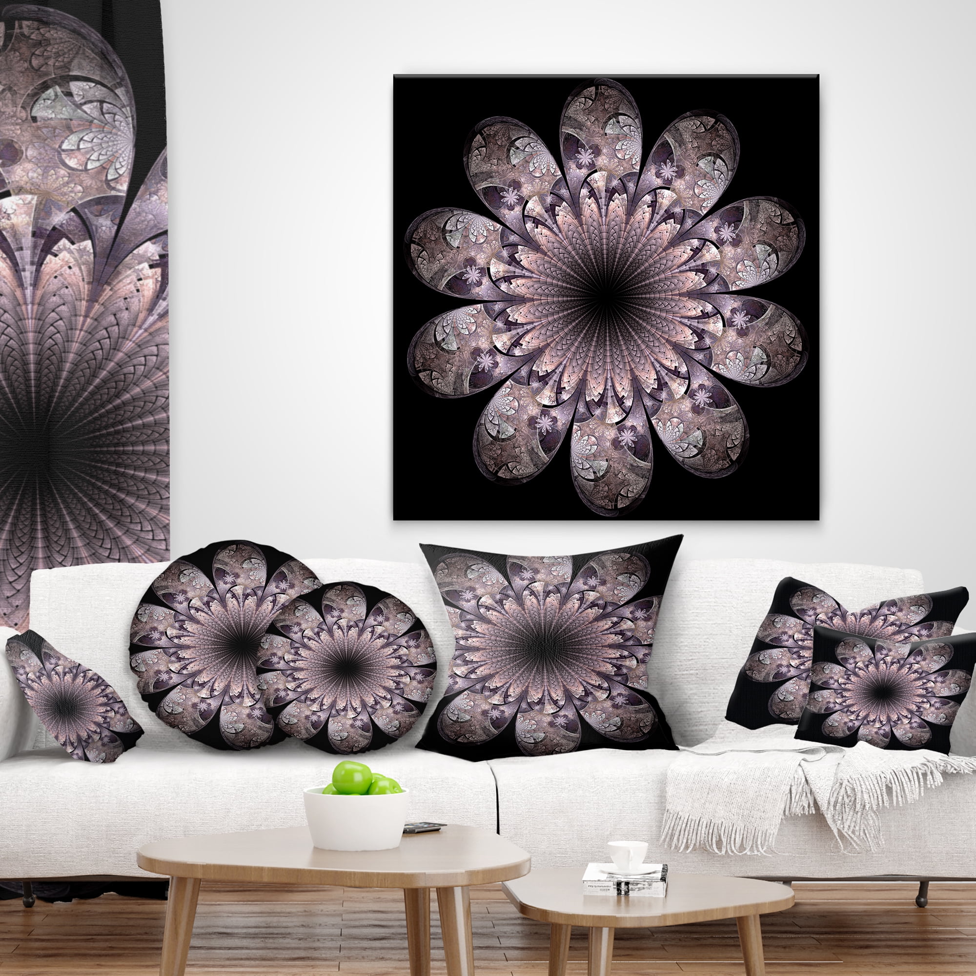 Designart 16" x 16" Pink Polyester Throw Pillow