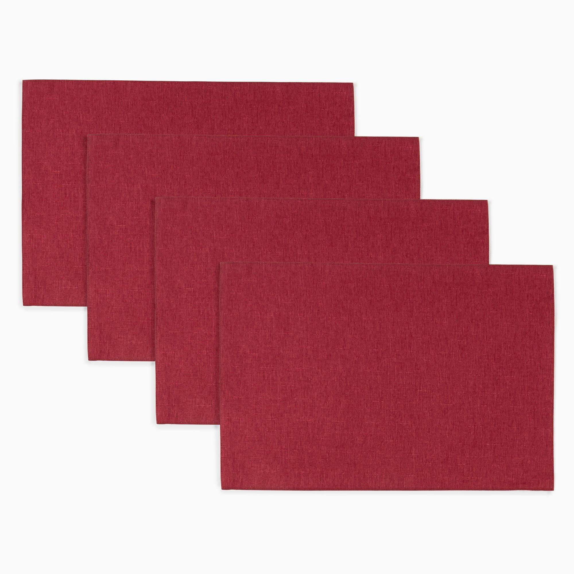 TOWN & COUNTRY LIVING Somers Reversible Placemat 4-Pack Set, Claret Red, 13"x17.5"