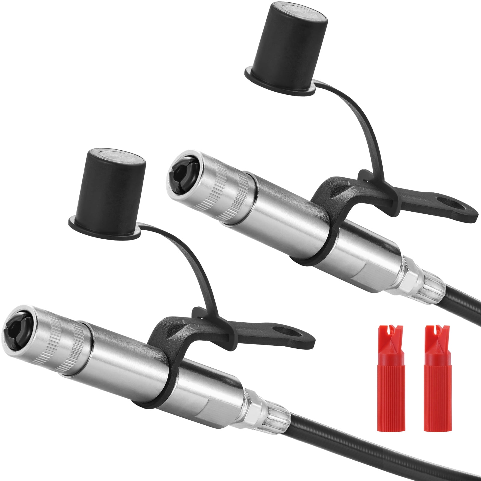 KFFKFF Grease Gun Connector Pair, 10000 PSI Pressure, Triple-Jaw Secure, Swift Detach Tip including Hose & Zerk Cleaning Attachments, Leak-Resistant Cover, Fits Universal Grease Guns