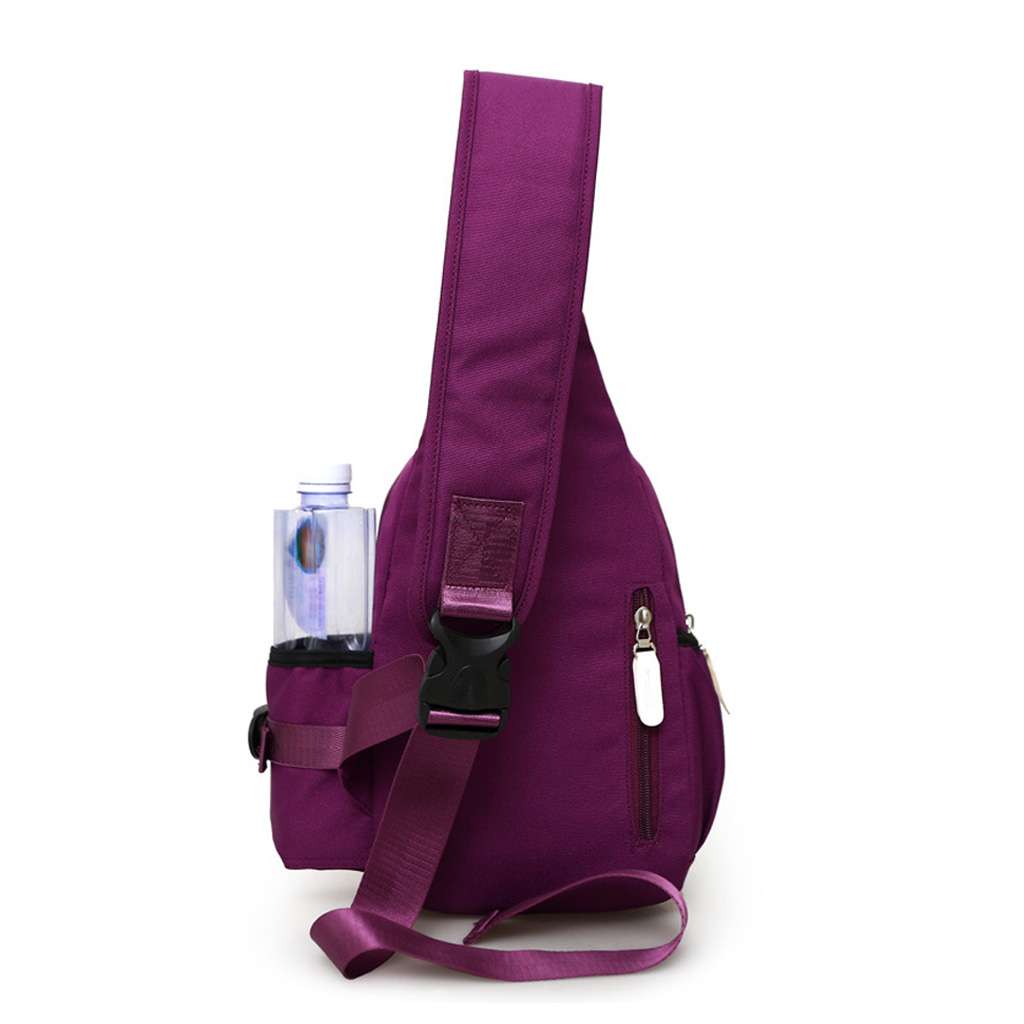 Sixtyshades Men Women Nylon Crossbody Shoulder Chest Bag Waterproof Unbalance Sling Backpack Messenger Bag for Travel Hiking (7.1"*2.75"*13.5",Purple) - image 5 of 8