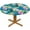 Flowers, variant on Floral Round Tablecloth, Tropical Flowers Waterproof Elastic Fitted Table Covers for 44" Tables, Wipeable Tablecloths for Camping, Indoor, Outdoor, Green Leaves
