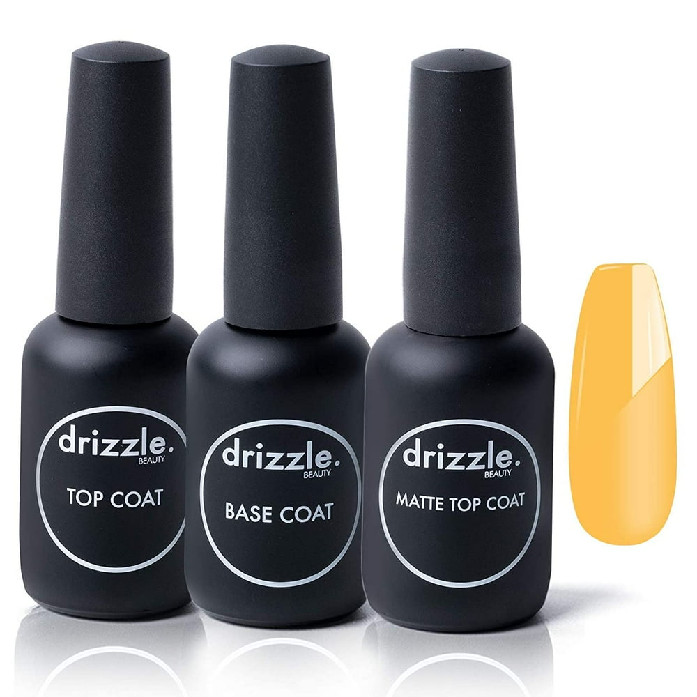 Drizzle Gel Nail Polish Base Top Matte Coats Set, NoWipe