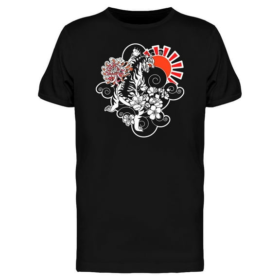 Striking Tiger Tattoo T-Shirt Men -Image by Shutterstock, Male 3X-Large