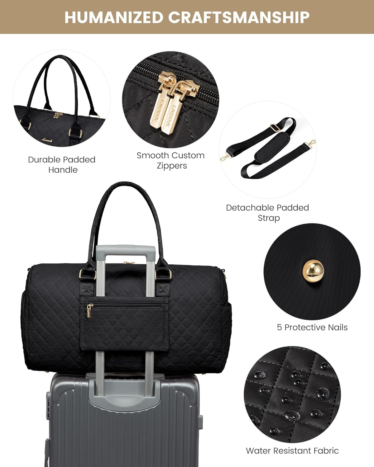 Travel Duffle Bag, Weekender Bag for Women with Toiletry Bag, Carry on Overnight Bag with Shoe Compartment, Gym Duffel Bag with Wet Pocket, Mommy Hospital Bags for Labor and Delivery