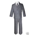 thumbnail image 5 of Boys Baby Toddler Teen Formal Wedding Dark Gray Grey Silver Tuxedo Suits Sz S-20, 5 of 5