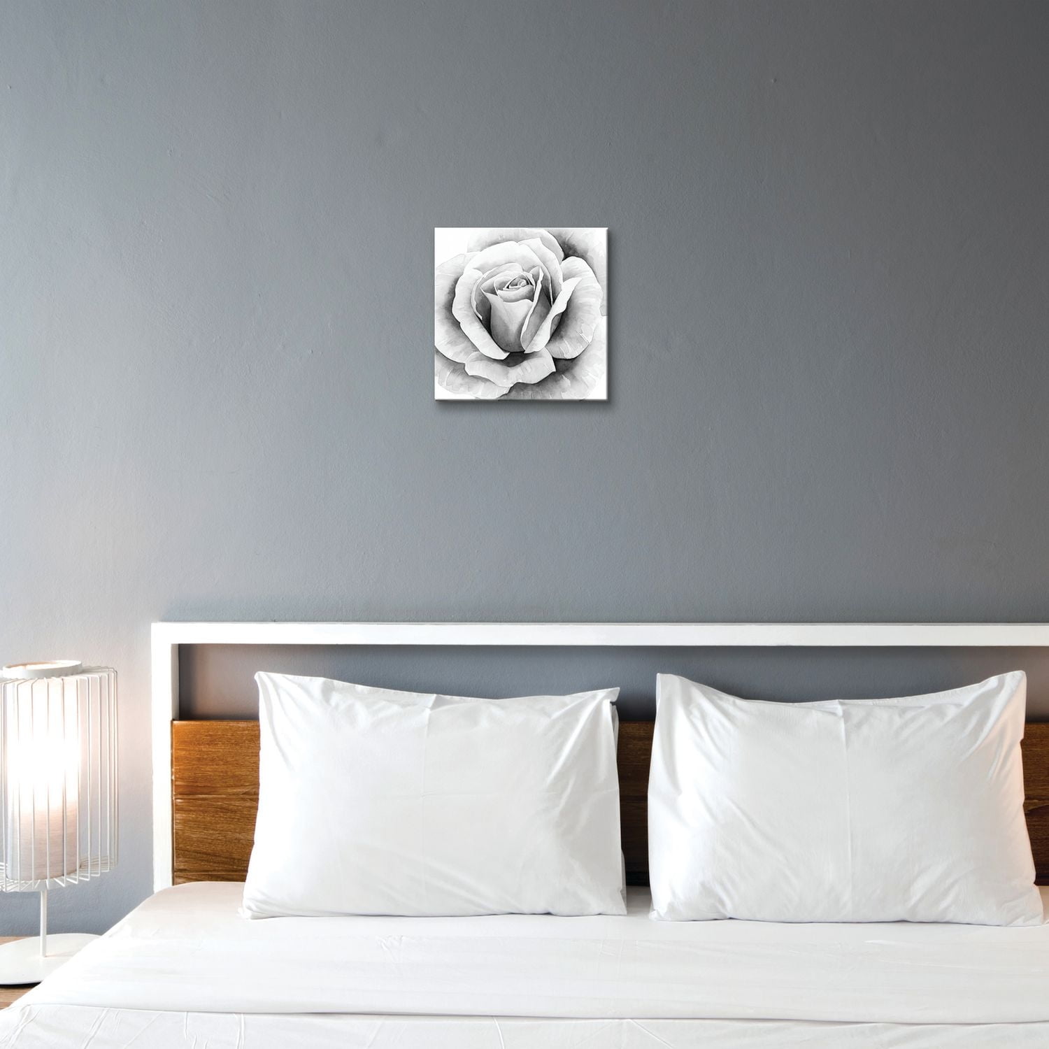 Artissimo Designs Acrylique Imprimé Rose Noir & Blanc - 11.75W x 11.75H x 1D