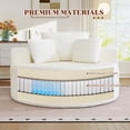 thumbnail image 2 of Muumblus Oversized Round Lounge Chaise Chair Indoor,Corduroy Boneless Cloud Couch with 3 Pillows, No Assembly Required, Modern Accent Chair for Living Room, Beige Chenille, 2 of 12