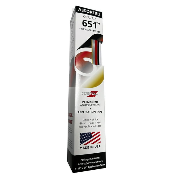 Oracal® 651 Permanent Gloss Vinyl12" x 24" Sheet Combo Pack