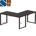 SHW Artwork Black LShaped Desk SOHO Corner Computer Furniture for