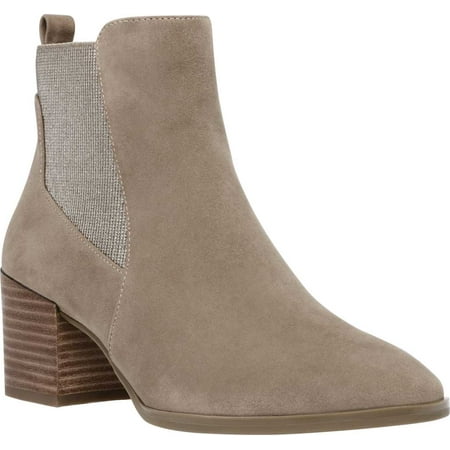

ANNE KLEIN Womens Beige Chelsea Goring At Sides Comfort Breathable Cushioned Parson Square Toe Block Heel Booties 8.5 M