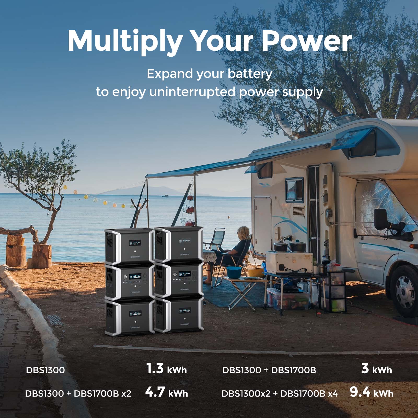 Dabbsson 3030Wh Power Station with Expandable Battery, 1200WxAC Output Solar Generator,1600W in Power-Boost mode,  4500 cycles to 80% capacity, for Power Outage, Camping and Outdoors