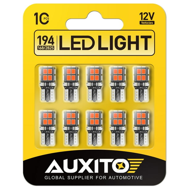 AUXITO 194 LED Light Red 168 2825 W5W T10 Wedge 14-SMD LED Replacement Bulbs for Car Dome Map Door Courtesy License Plate Lights, Pack of 10 - Walmart.com