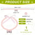 thumbnail image 2 of Uxcell Cat Dog Pearl Collar, Small Bow Shape Rhinestone Cute Cat Collar Necklace Adjustable (L, Light Pink), for Wedding Party Pet Jewelry Accessories Puppies Kitten, 2 of 7