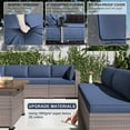 thumbnail image 2 of Kullavik 15 Piece Rattan Wicker Outdoor Patio Furniture Set, Navy Blue, 2 of 5