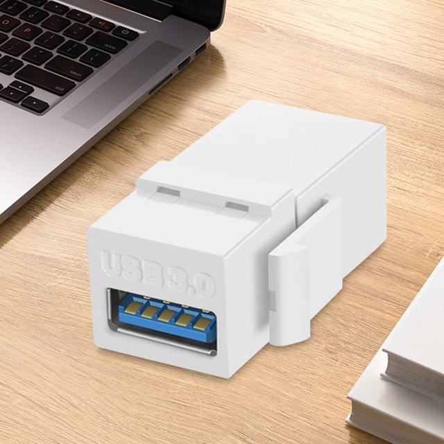 Keystone Jack USB 3.0 Inserta Adaptador de conector hembra a hembra Blanco