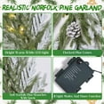 thumbnail image 5 of Cyinyin 6FT Real Touch Norfolk Pine Garland Christmas Garland with Pinecone and White Snow Battery Operated Prelit Garland Christmas Decorations for Mantle Fireplace Xmas Garland Home Decor, 5 of 7