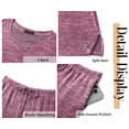 thumbnail image 5 of Fantaslook Soft Pajamas for Women Set Side Slits Long Sleeve Sleepwear 2 Piece Lounge Sets with Pockets, 5 of 11