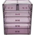 thumbnail image 2 of Sorbus Cosmetics Makeup and Jewelry Big Storage Case Display - Stylish Vanity, Bathroom Case (4 Large, 2 Small Drawers, Purple), 2 of 14