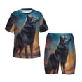 thumbnail image 1 of Balery Moonlit Night Sky Wolf Conjunto de Pijama Infantil de Manga Corta con Estampado – Ropa de Dormir de Algodón Suave-3X-Large, 1 of 6