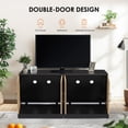 thumbnail image 5 of Garvee Litter Box Enclosure for 2 Cats, 47.2" Large Wood Hidden Litter Box Furniture for 2 Boxes with Sisal Doors and Sliding Drawers, Indoor Cat House TV Stand, 5 of 7