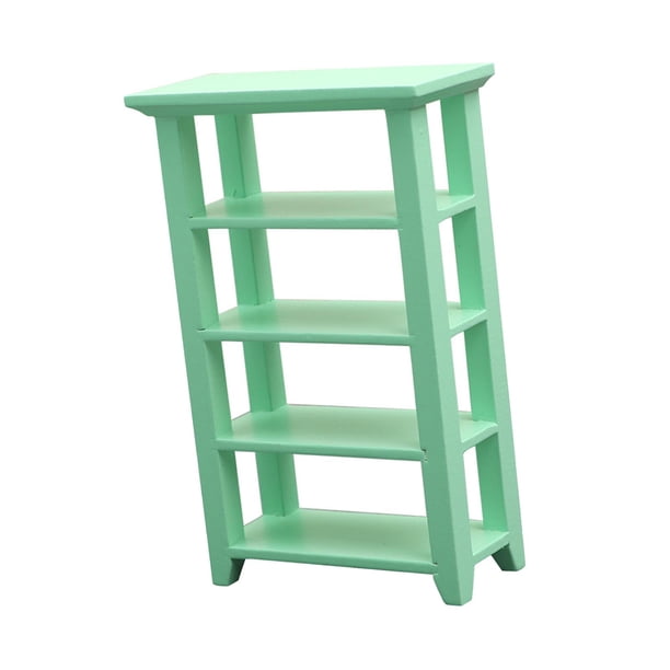 Mini Estante de exhibición de , Armario Muebles para el hogar Gabinete Escena de vida Dormitorio Micro Paisaje Madera 1:12 Librería Decoración Paisaje Suministros Verde Macarena Librería de casa de muñecas