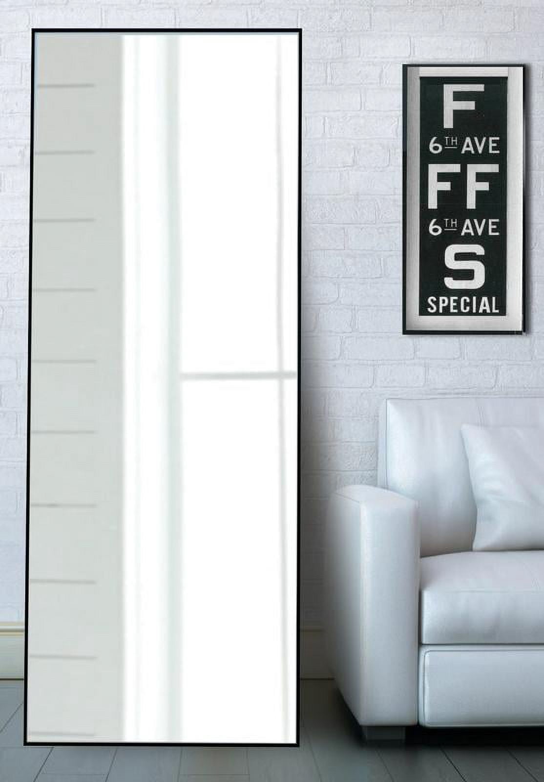 Better Homes & Gardens 27 x 70 Black Rectangle Full-Length Floor Mirror