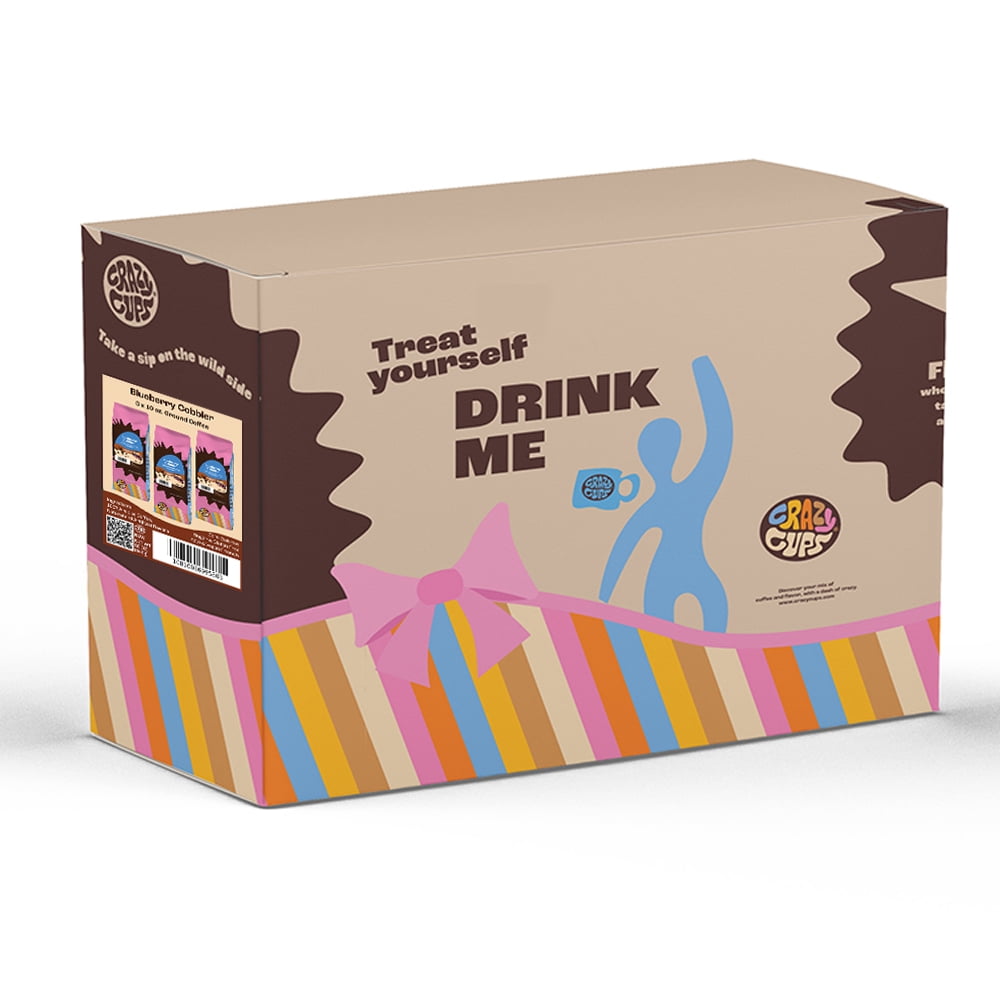 Crazy Cups Flavored Ground Blueberry Coffee, Blueberry Cobbler Coffee in 10 oz Bag, For Brewing Flavored Hot or Iced Coffee, 3 Pack