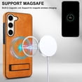 thumbnail image 5 of Allytech Case for Samsung Galaxy S23, Hidden Kickstand PU Leather [Compatible with MagSafe] Case, [Anti-Drop & Shockproof] Ultra Slim Retro Protective Case for Women Men - Khaki, 5 of 8