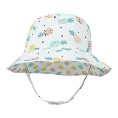 

nsendm Kid s Cartoon Sun Hat Wide Brim UPF 50+ Hat For Toddler Boys Girls Adjustable Bucket Hat Kids Winter Hats Girls Hat White Small