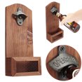 thumbnail image 2 of ODOMY Wall Mounted Bottle Opener with Cap Collector Catcher,Vintage Wooden Wall Mounted Bottle Opener,Ideal Gift for Men and Beer Lovers,Use as Bar Decoration, 2 of 9
