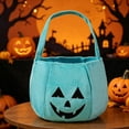 thumbnail image 4 of Aurorax Blue Halloween Basket,Trick or Treat Bags with Handles Pumpkin Reusable Halloween Boo Basket Ideas,Halloween Totes for Adults Home Decor, 4 of 6