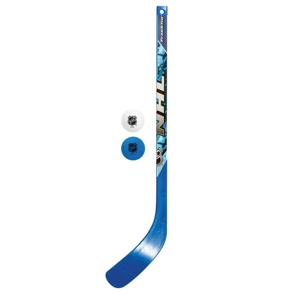 Franklin Sports NHL MEGA Mini Hockey Stick Set  - Includes 1 Stick and 2 Foam Balls - Colors Vary