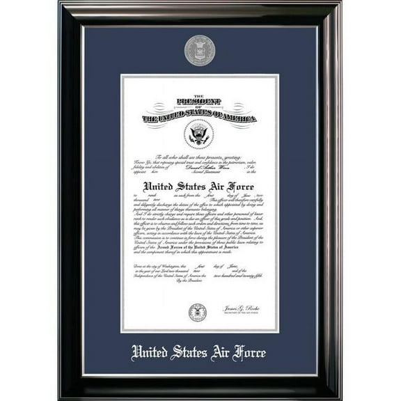 Campus Images  10 x 14 in. Patriot Frames Air Force Certificate Classic Black Frame with Silver Medallion