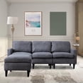 thumbnail image 2 of Ebello Home Inc DIY Convertible Sectional Sofa Couch with Ottoman Grey, 2 of 5