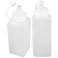 thumbnail image 3 of 2 botellas exprimibles de 800 ml para condimentos, mostaza, kétchup, aderezos para ensaladas, mermelada y salsas. Botella transparente exprimible., 3 of 8