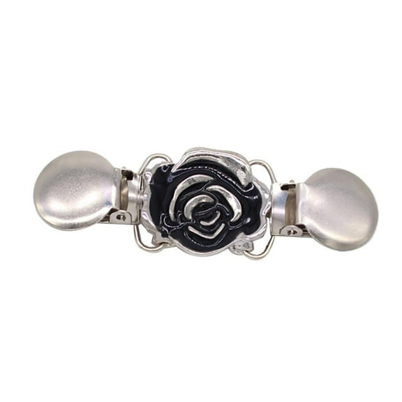Enamel Flower Shrug Sweater Pin Clips Shirt Collar Cinch Clothing Clasp